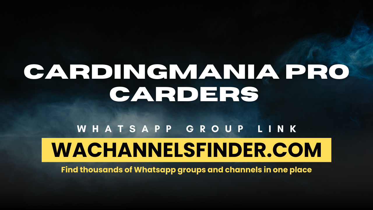 Cardingmania Pro Carders - WhatsApp Channel