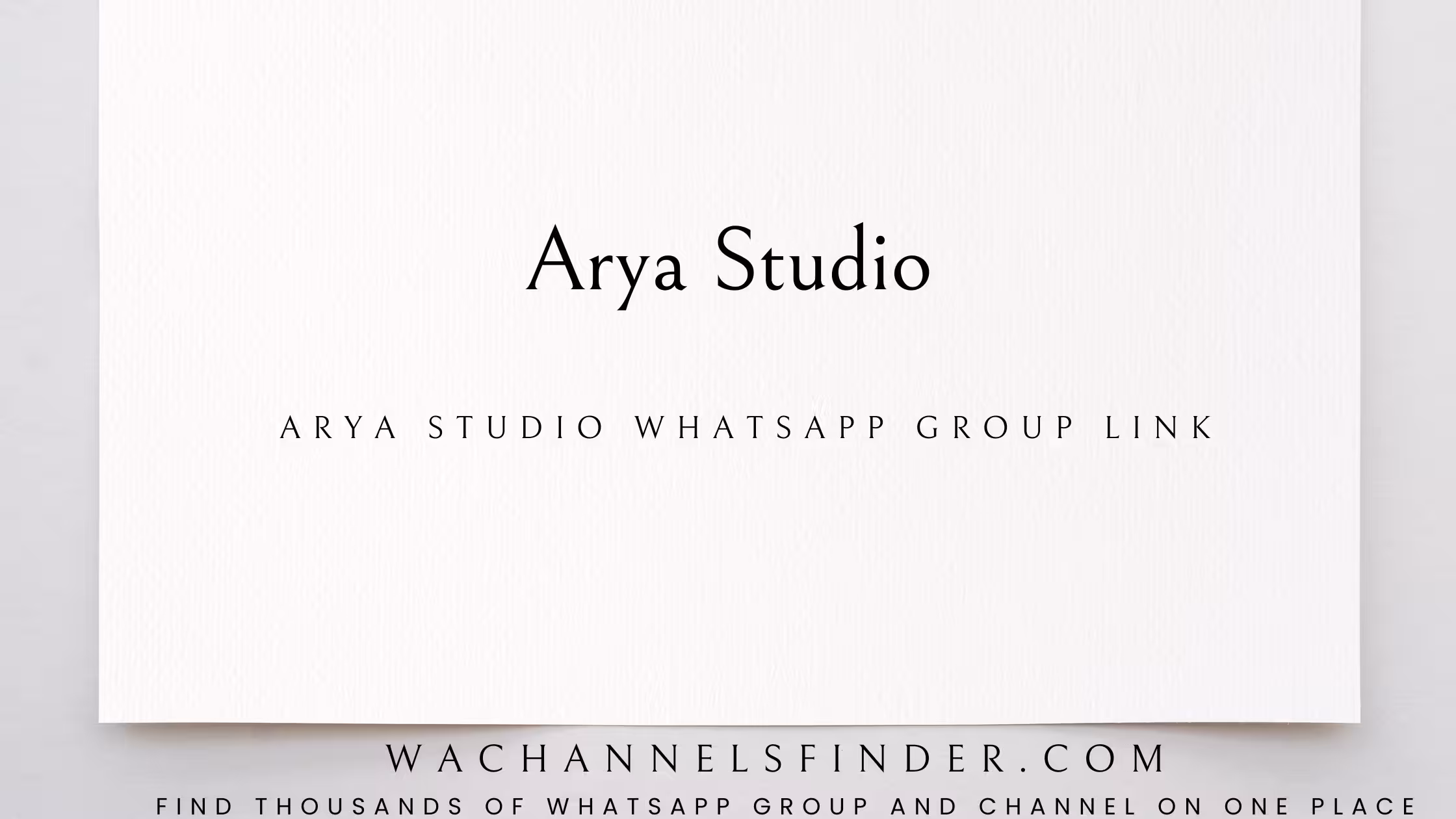 Arya Studio - WhatsApp Channel