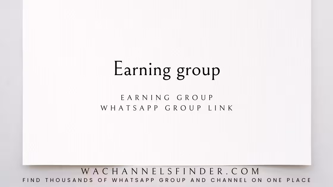 Earning group - WhatsApp Channel