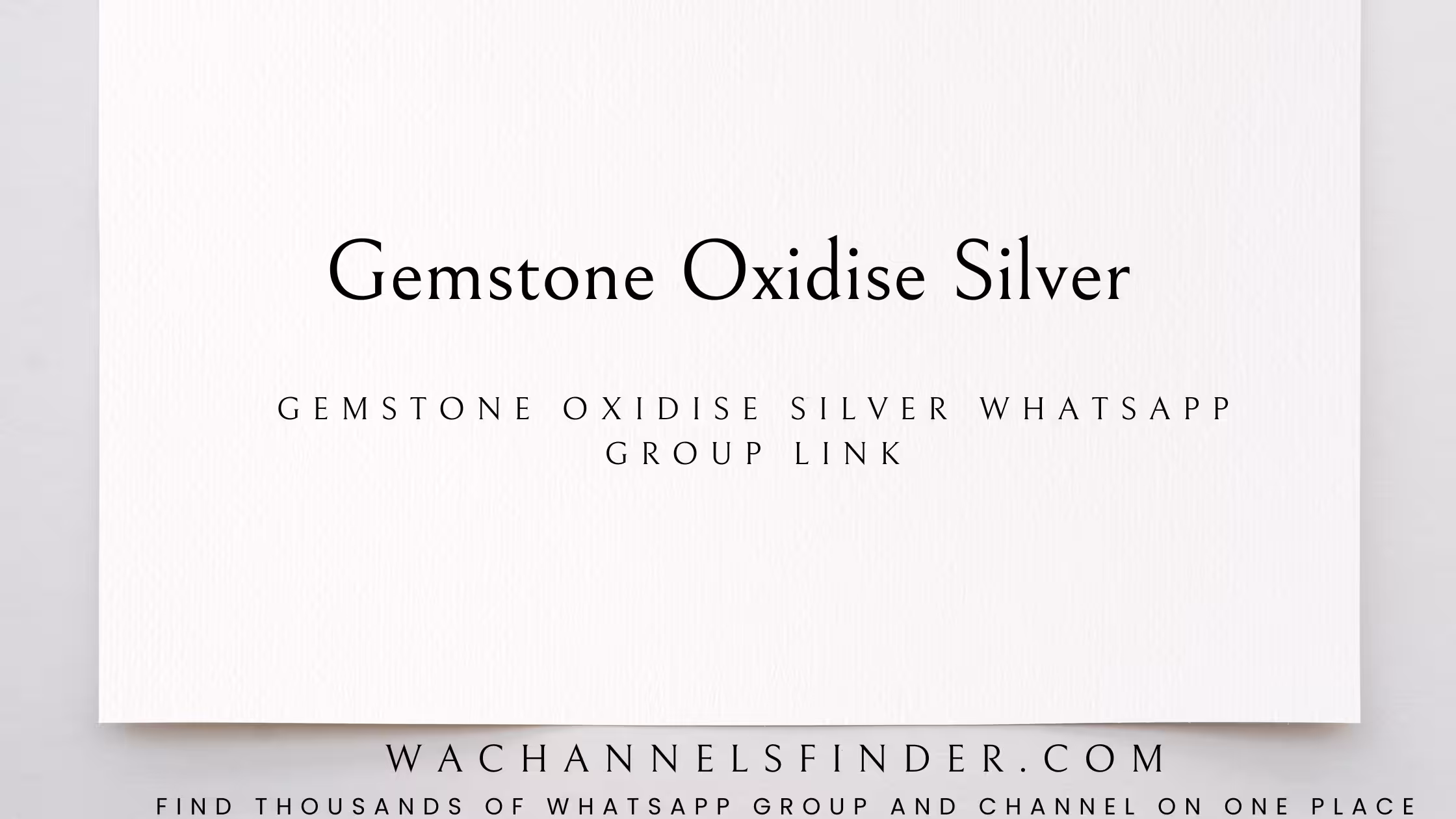 Gemstone Oxidise Silver - WhatsApp Channel