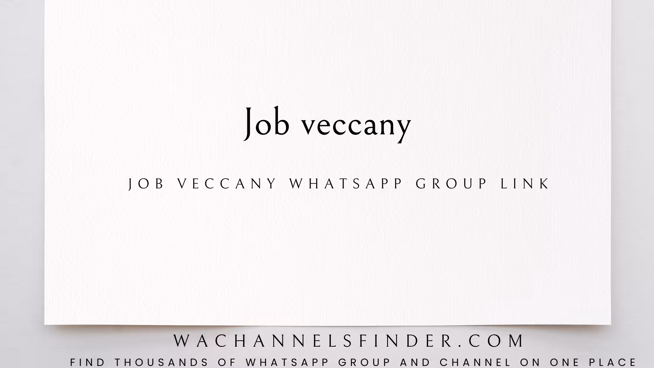 Job veccany - WhatsApp Channel