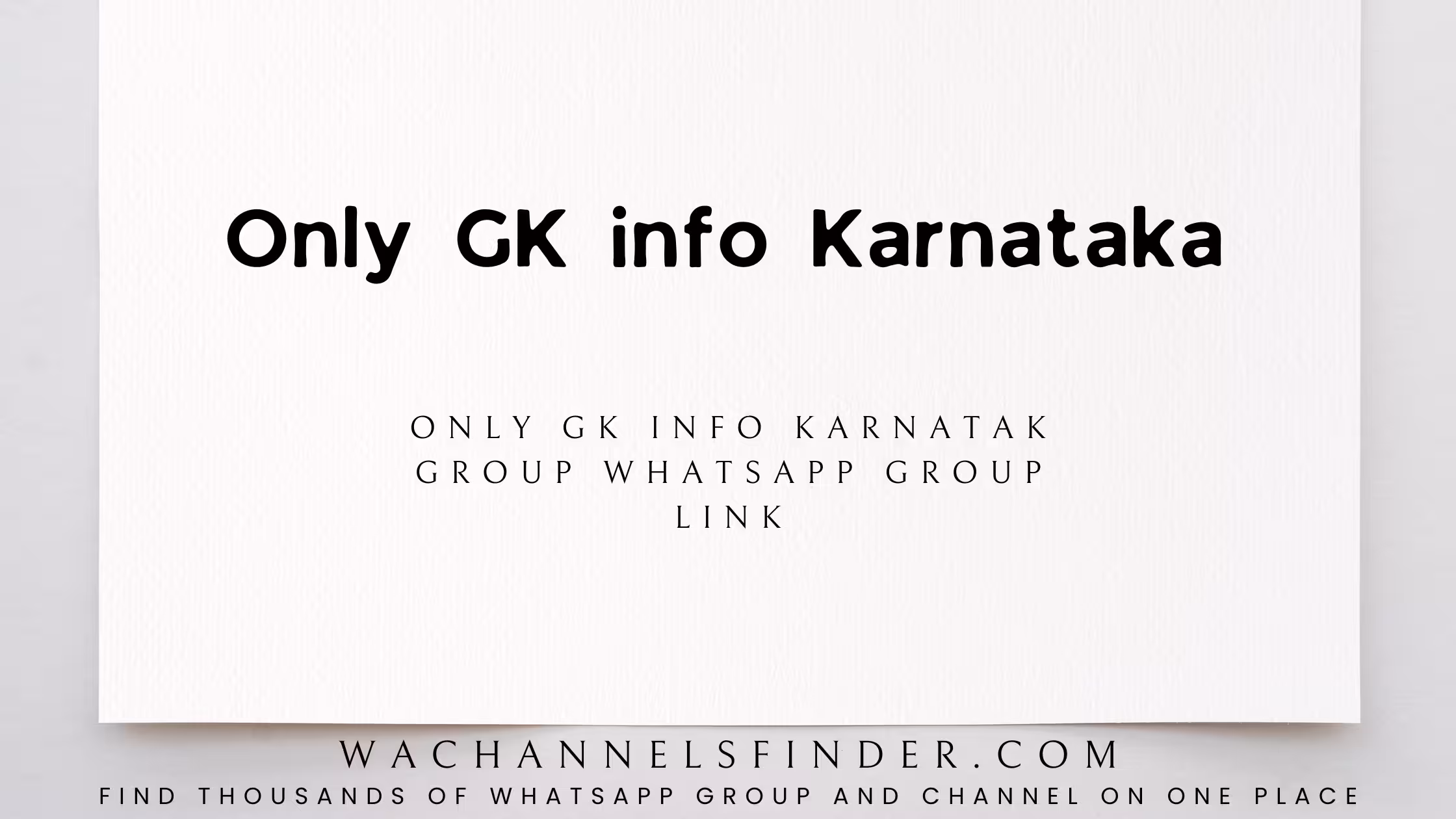 Only GK info Karnataka - WhatsApp Channel