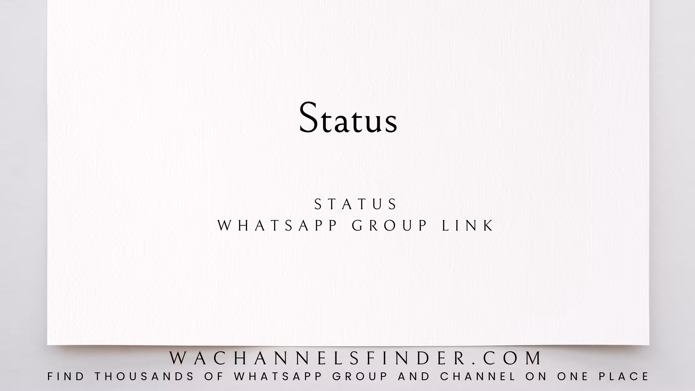 Status - WhatsApp Channel