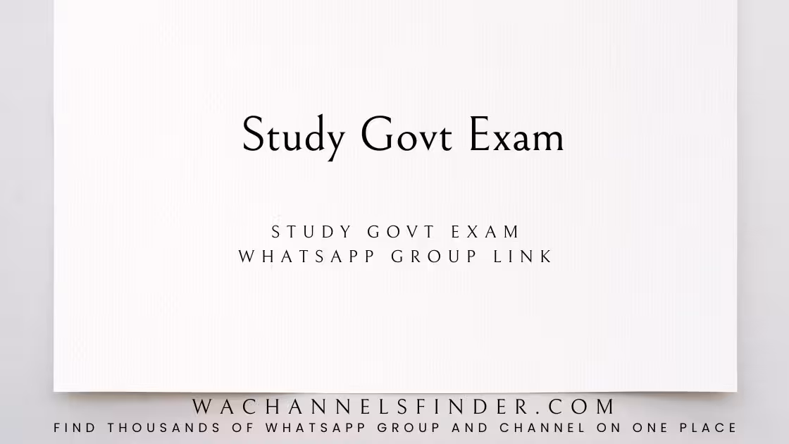 Study Govt Exam - WhatsApp Channel