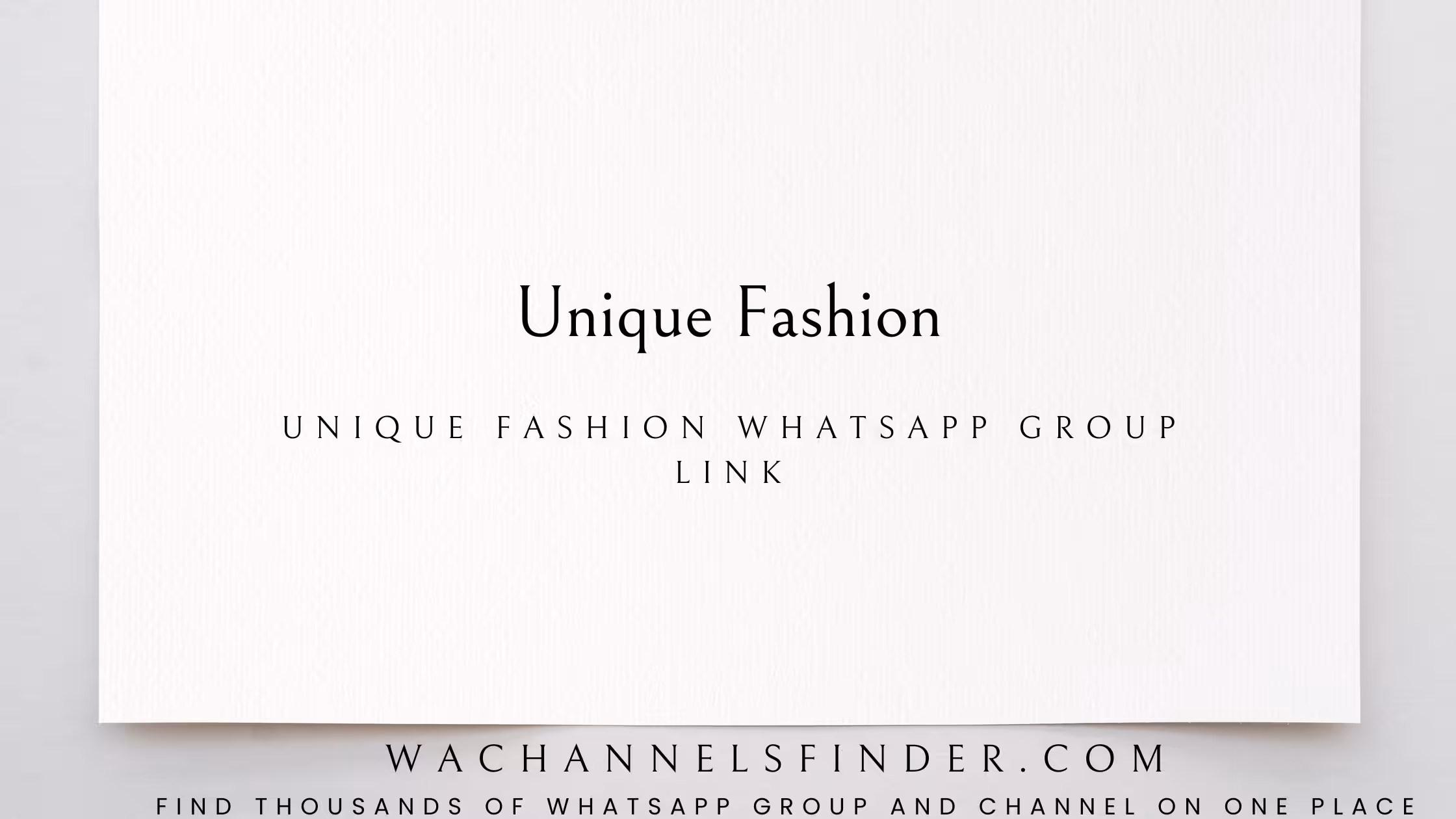 Unique Fashion - WhatsApp Channel