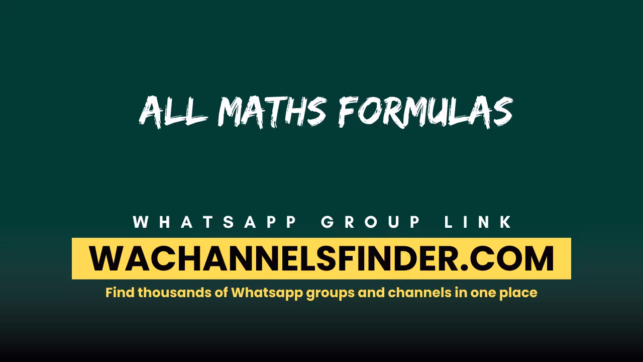 All Maths Formulas - WhatsApp Channel