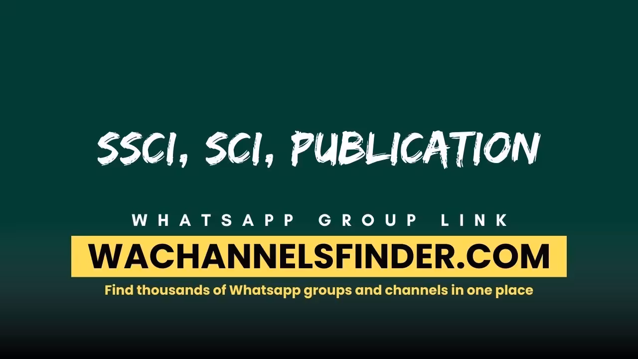 Ssci, Sci, Publication - WhatsApp Channel