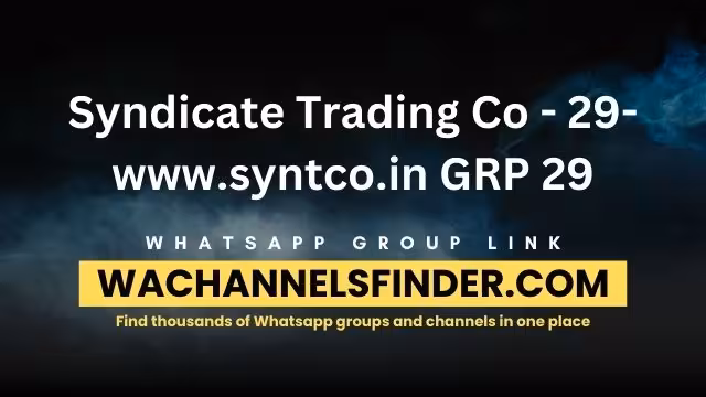 Syndicate Trading Co - 29-www.syntco.in GRP 29 - WhatsApp Channel