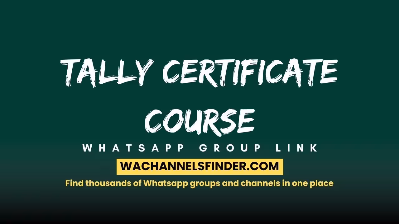 Tally Certificate Course - WhatsApp Channel