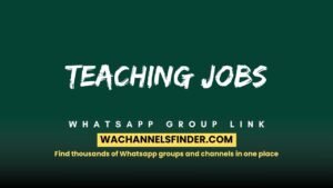 Teaching Jobs Whatsapp Group Link