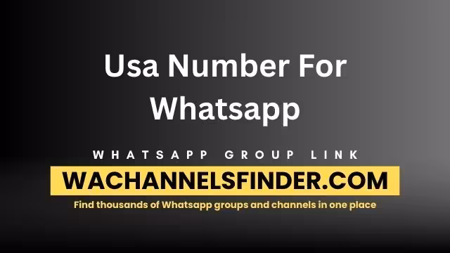 Usa Number For Whatsapp - WhatsApp Channel